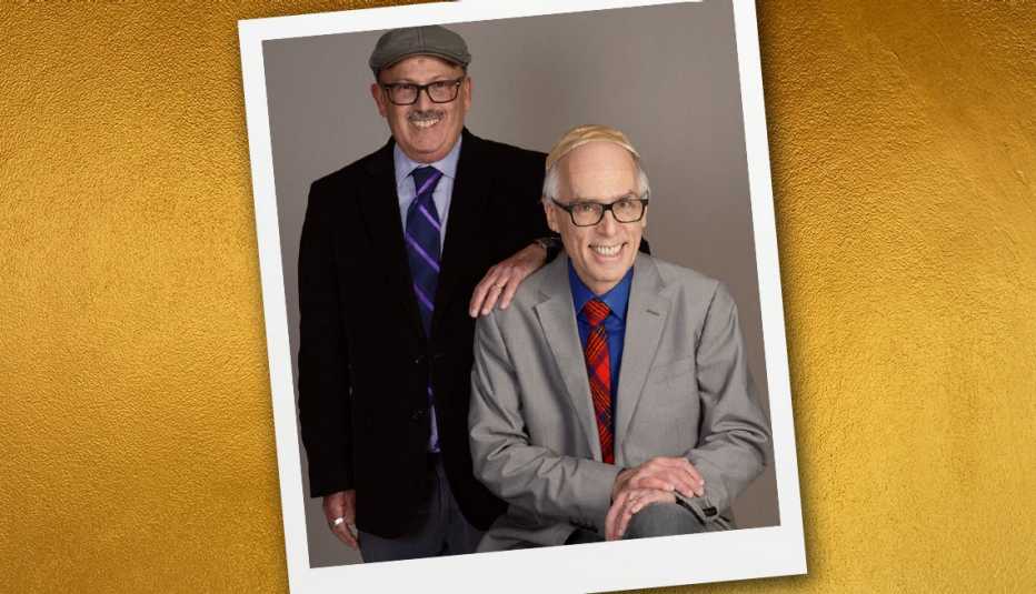 Rabbi Joseph Hample and Barry Wendell pose for a picture
