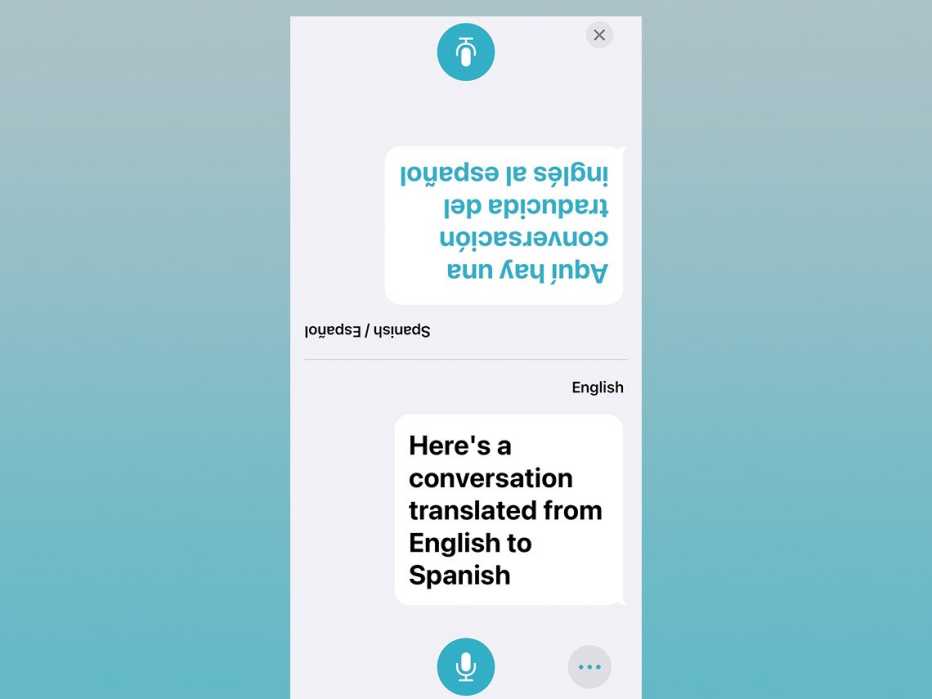Aplicación de Apple Translate en un iPhone