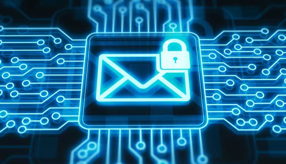 Imagen abstracta de un correo electrónico seguro