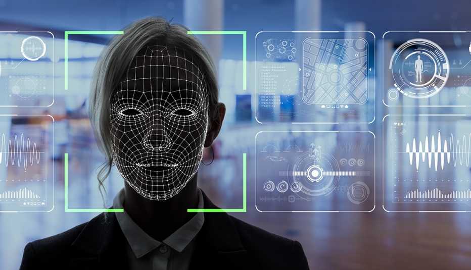 Concepto de sistema de reconocimiento facial