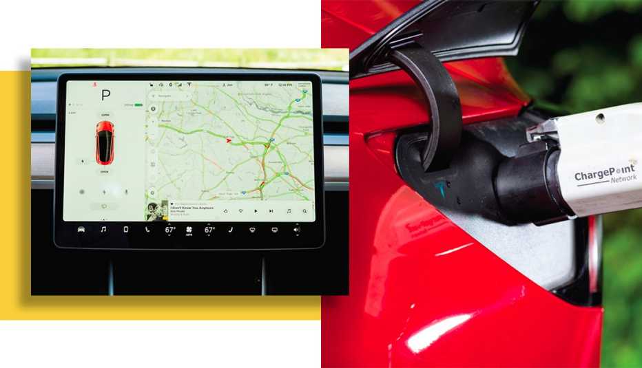 Automóvil eléctrico cargando su batería