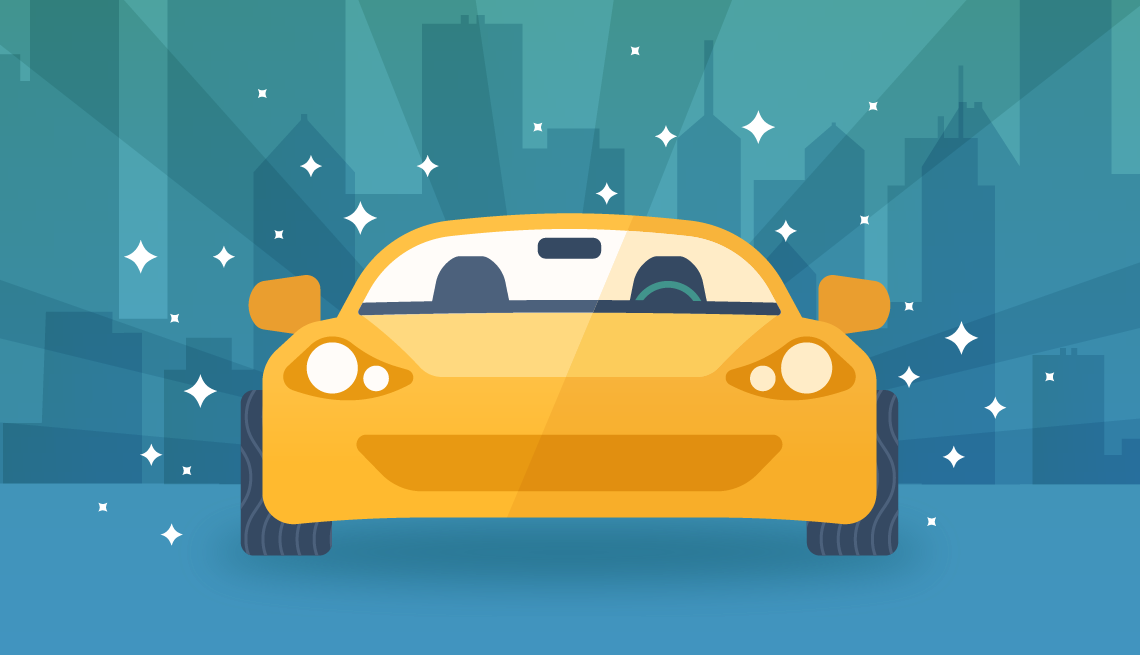 Ilustración de un auto amarillo