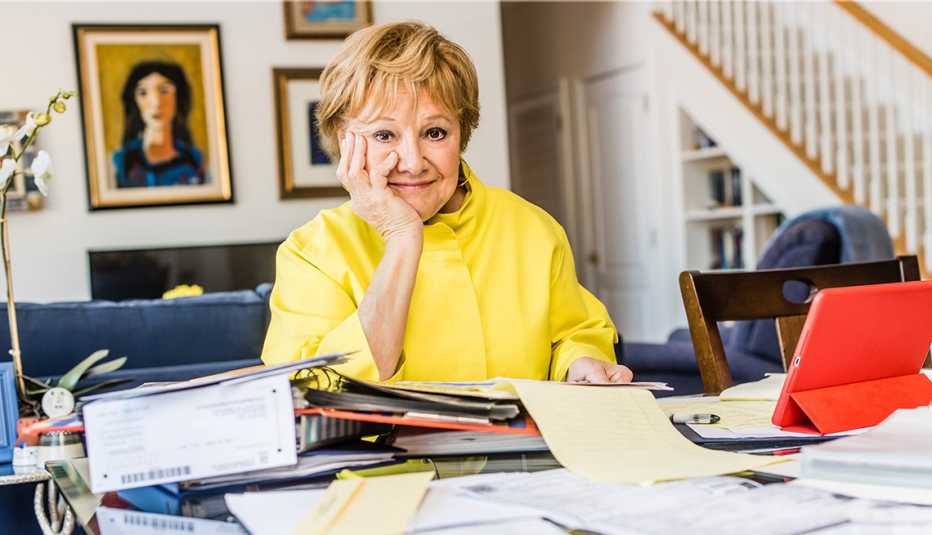Escritora Leslie Milk en su casa en Rockville, Maryland, enero 18, 2018.