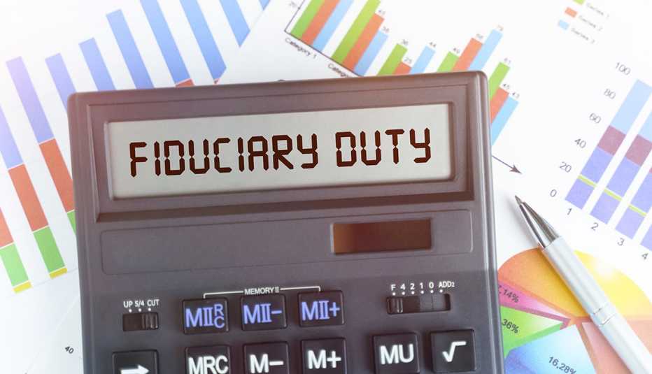 Calculadora que dice en inglés, deber fiduciario