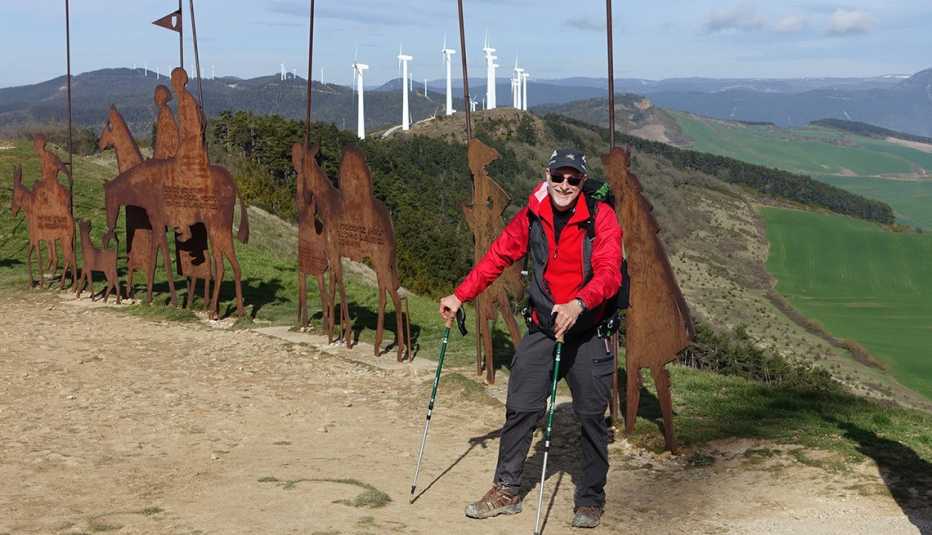 Russ Eanes en el Camino de Santiago de Compostela, España       