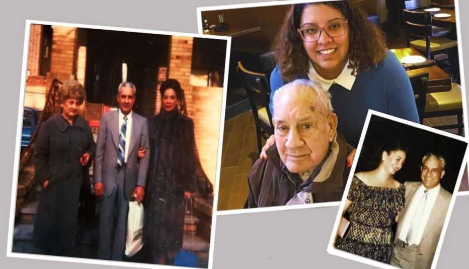 Un foto montaje con fotos de Carmen Cusido y su familia.