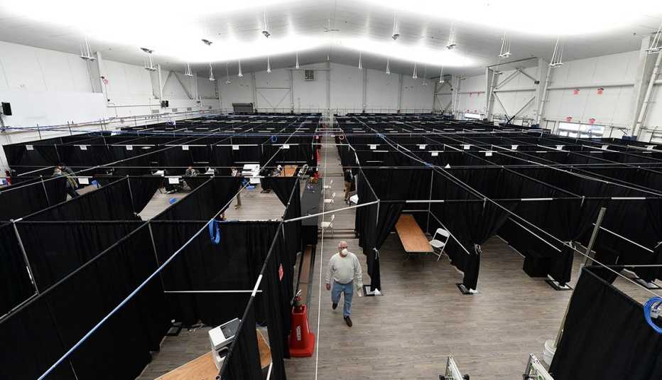 Las instalaciones para entrenamiento cubierto del Centro Nacional de Tenis Billie Jean King de la USTA en Queens, Nueva York
