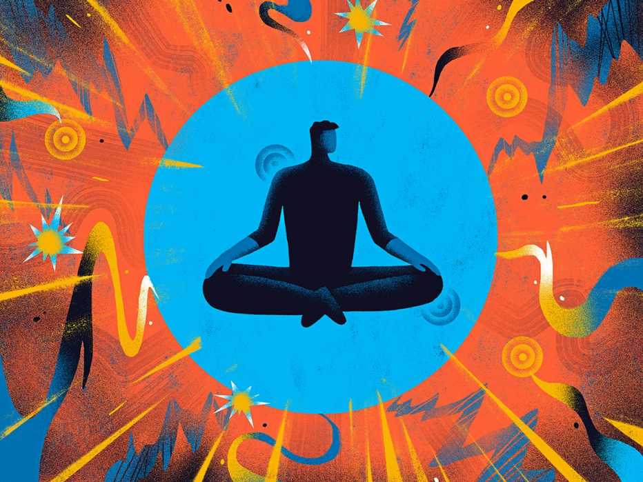 Ilustración de una persona meditando