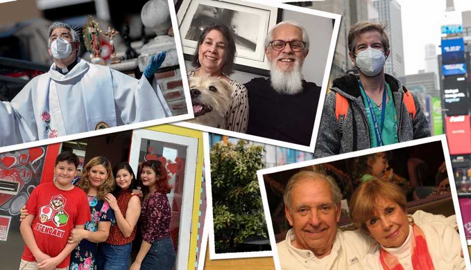 Foto montaje de varias familias latinas