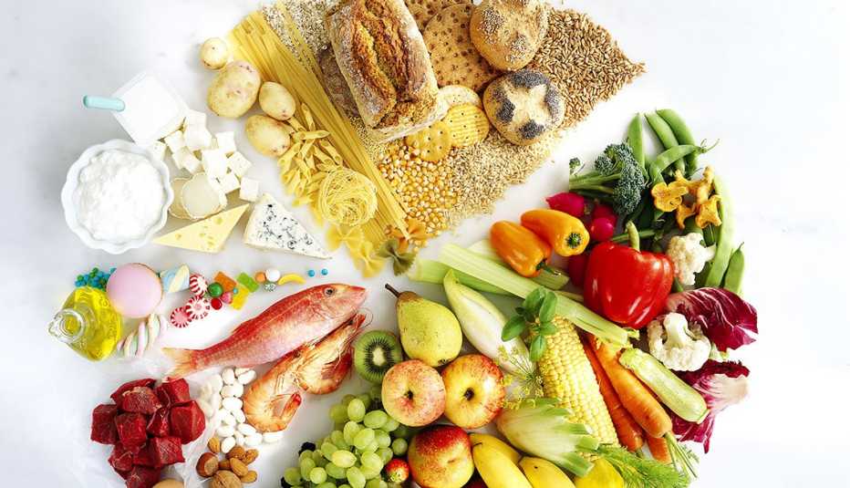 Diferentes grupos de alimentos