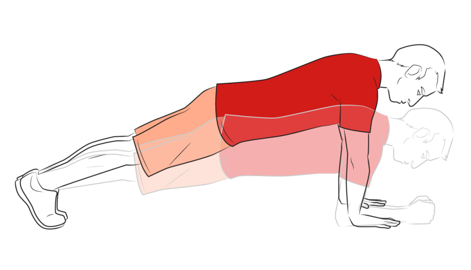 Ilustración de un hombre haciendo la plancha