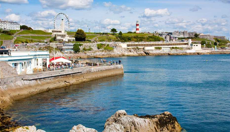 Paseo marítimo de Plymouth Hoe Devon, Inglaterra