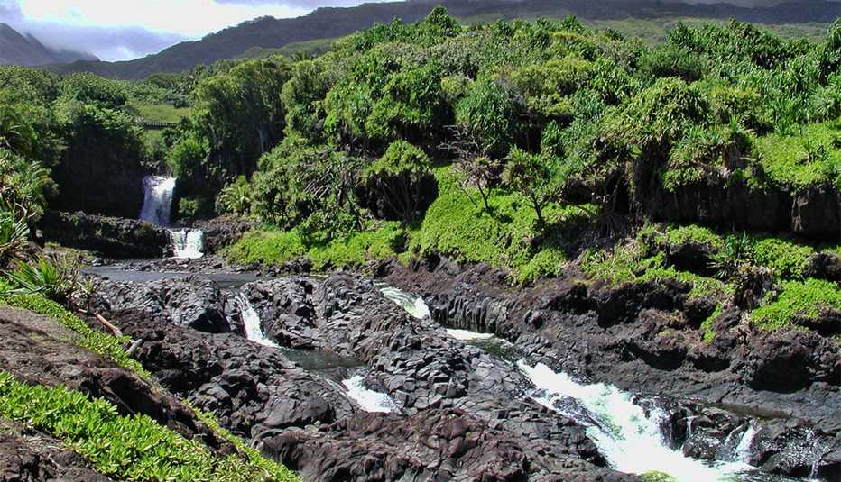 Vista de las Seven Sacred Pools en el Parque Nacional Haleakala