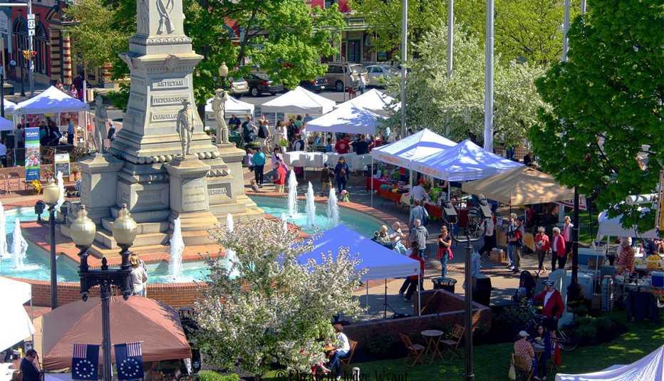 El Easton Rarmers Market en Easton, Pensilvania