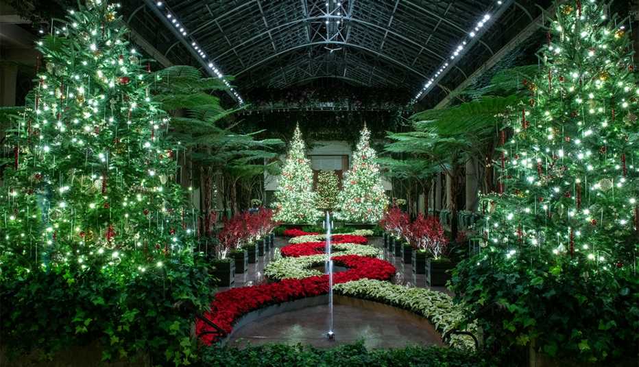 Luces navideñas en Longwood Gardens