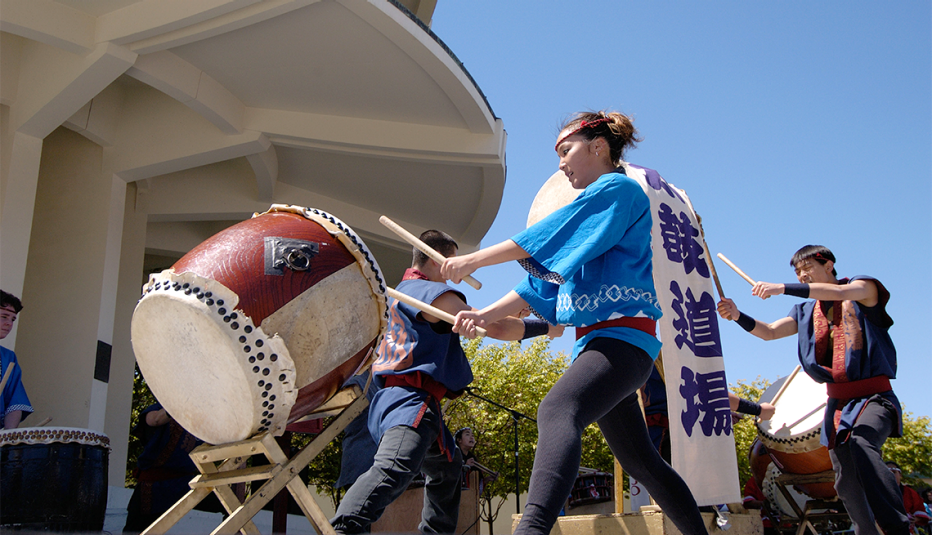 Percusionistas taiko en San Francisco