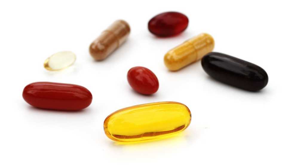 A close-up view of vitamins and mineral nutrition supplements